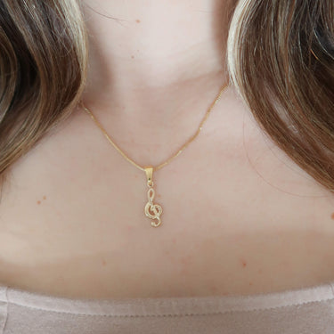 Gold Music Note Necklace